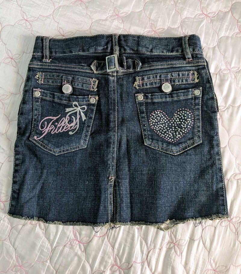 Cute Embellished Denim Skirt