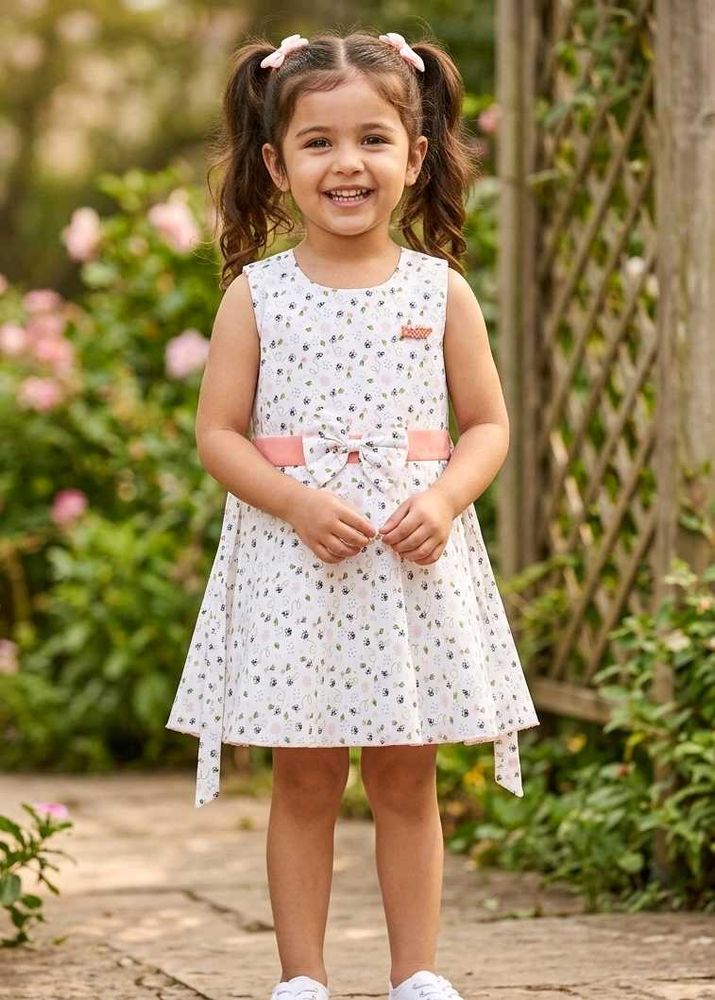 Adorable Floral Print Dress for Girls
