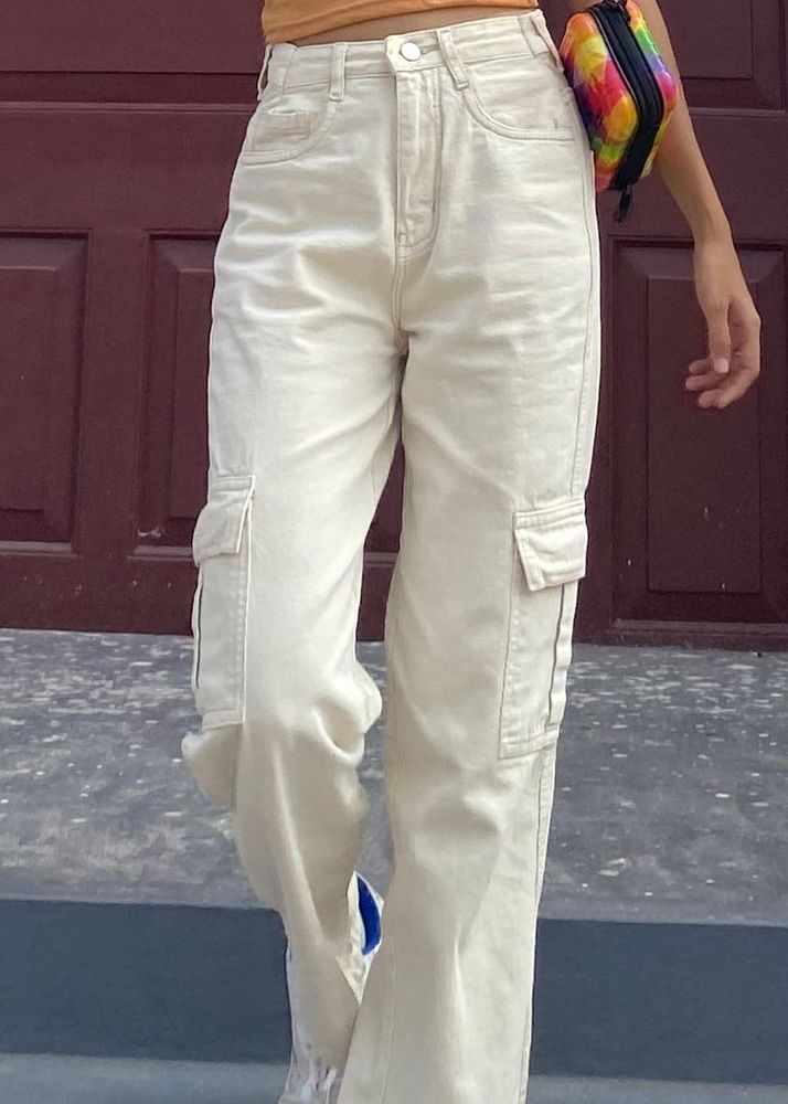 Cream Cargo Pants