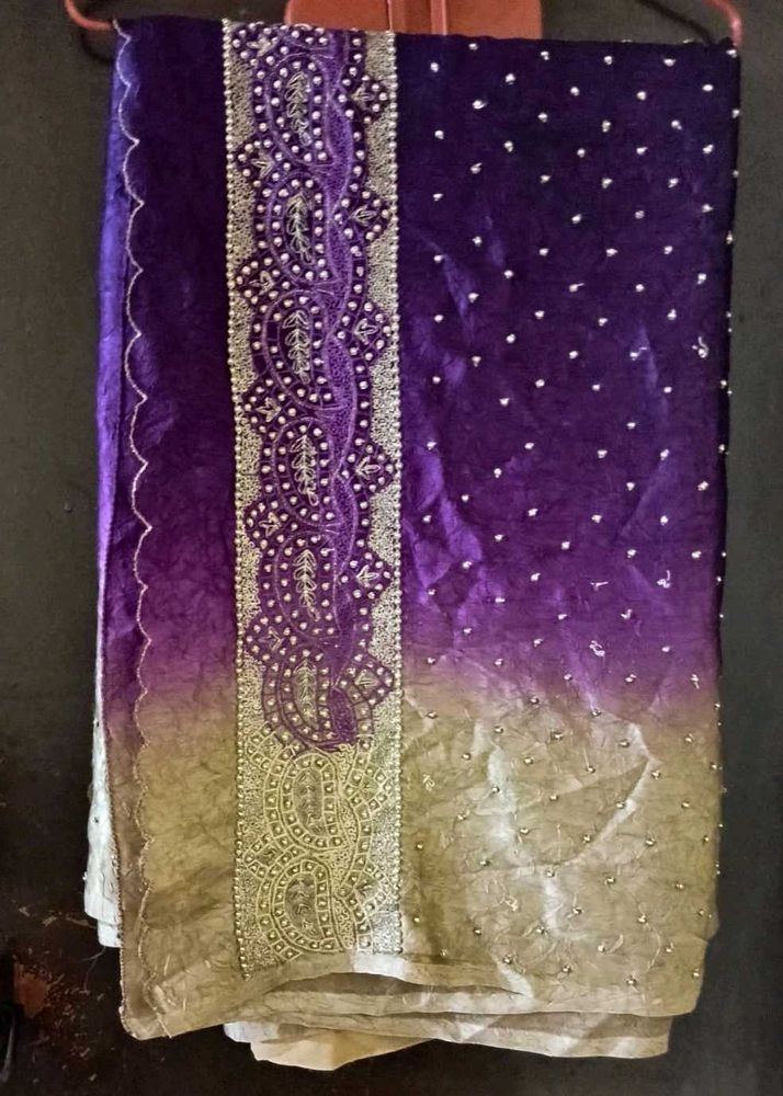 Beautiful Two Shaded Saree(Crush Silk)
