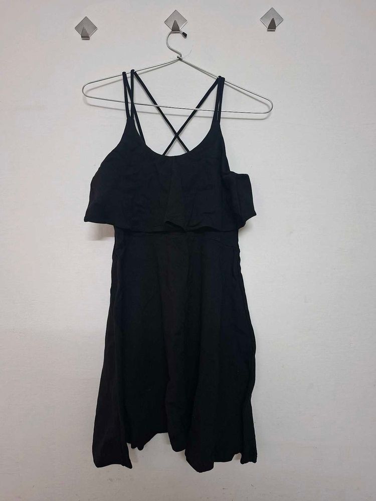 Black Criss-Cross Strap Dress