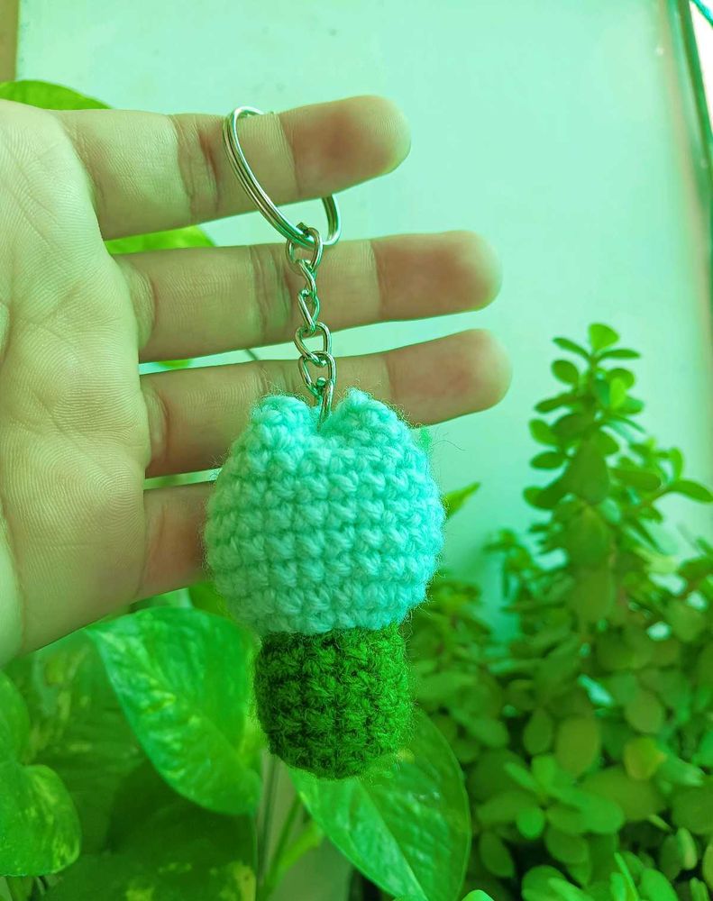 Crochet Tulip flower Keychain