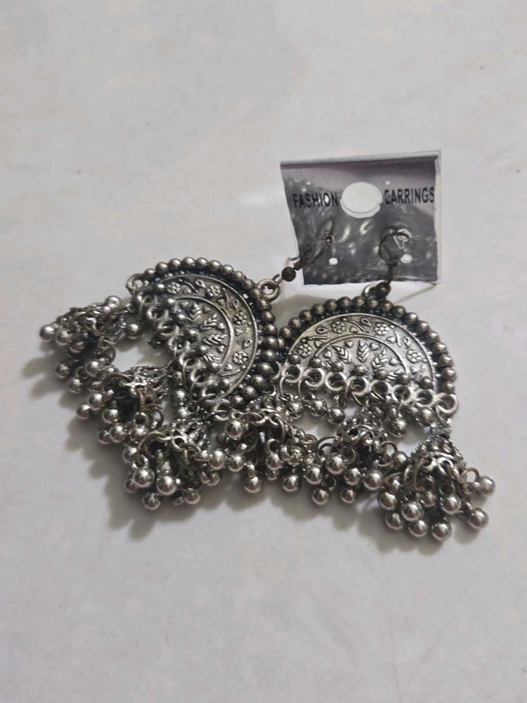 Oxidized Jhumka Earrings