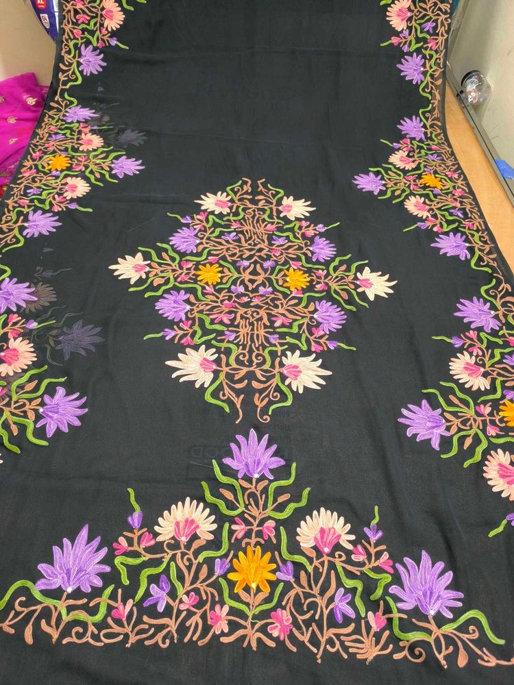 vintage pure Kashmiri hand work saree