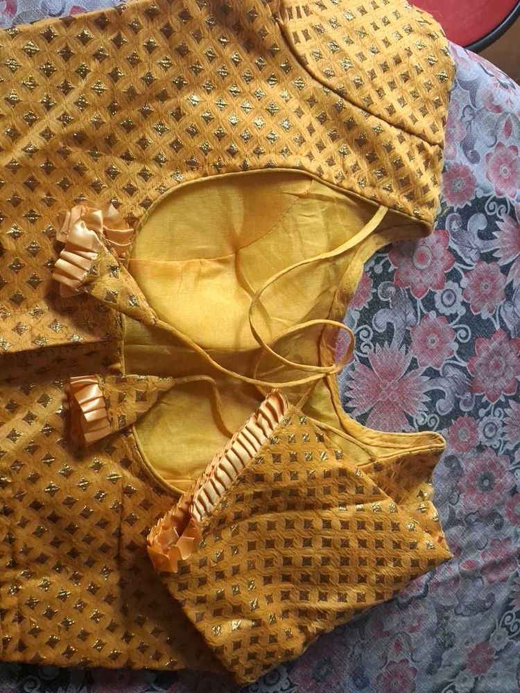 Designer Mustard Yellow Blouse