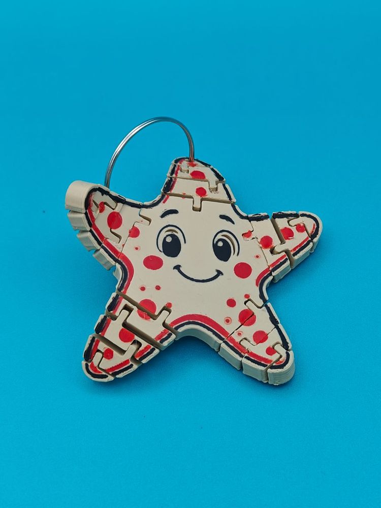 Cute Starfish Puzzle Toy Keychain