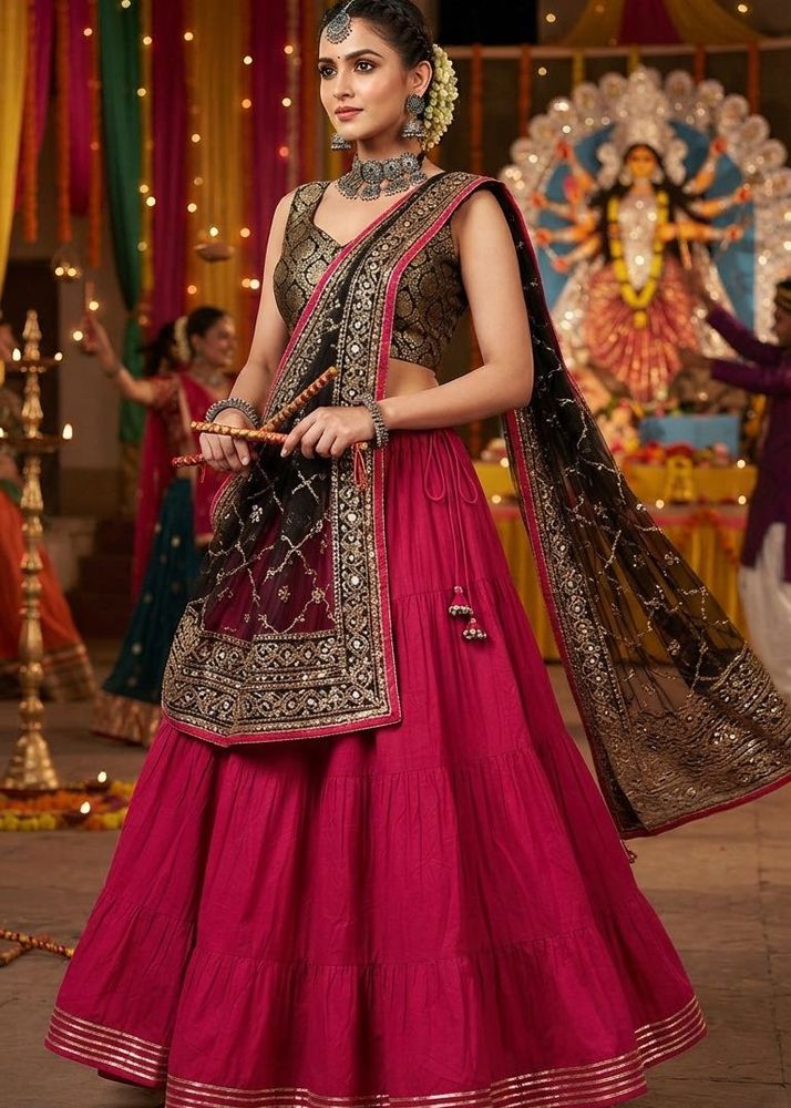 Navratri chania with gota patti border