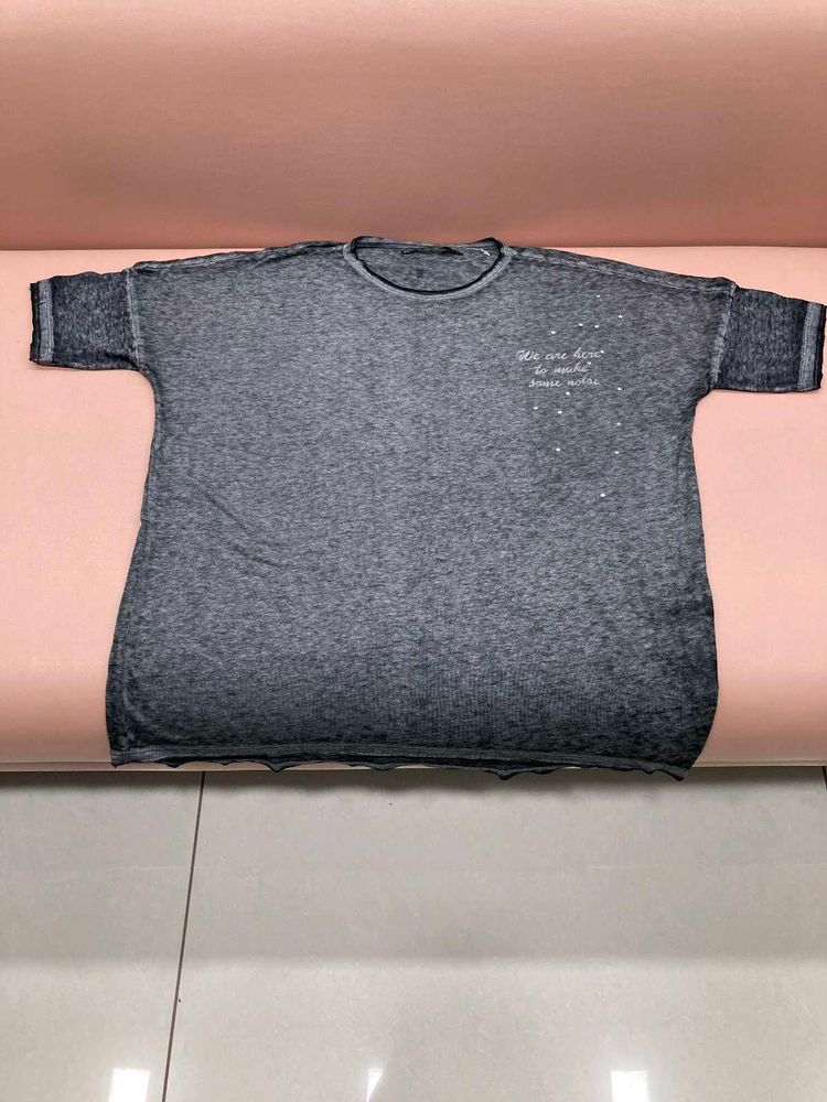 Gray Graphic Print Tee