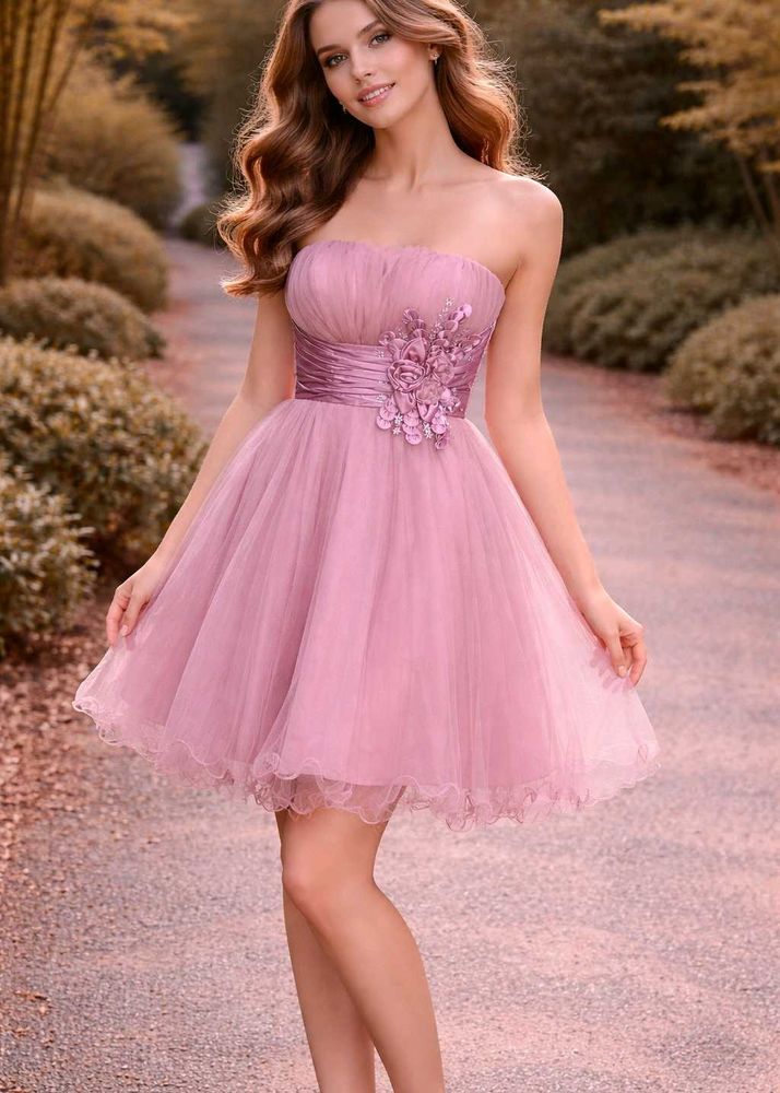 Pretty Pink Strapless Tulle Dress