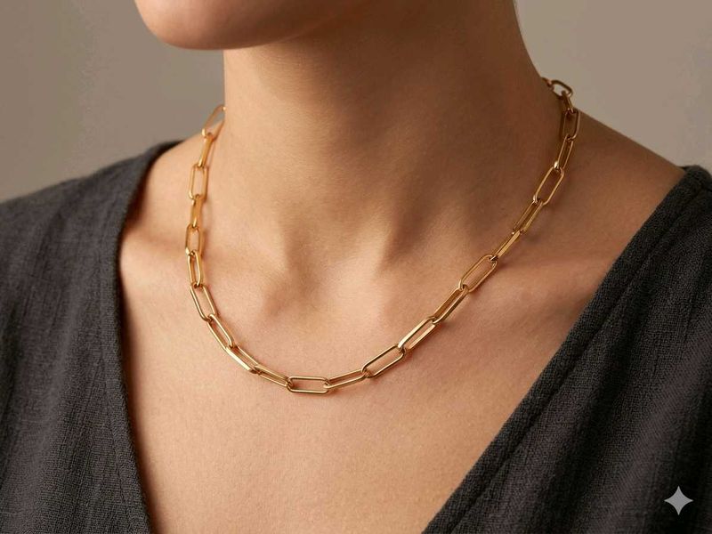 Golden Chain necklace aesthetic minimal