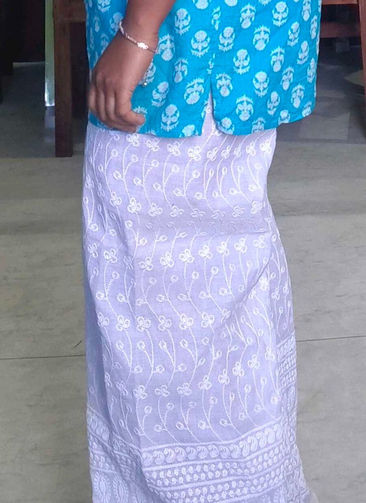 White Embroidered Palazzos