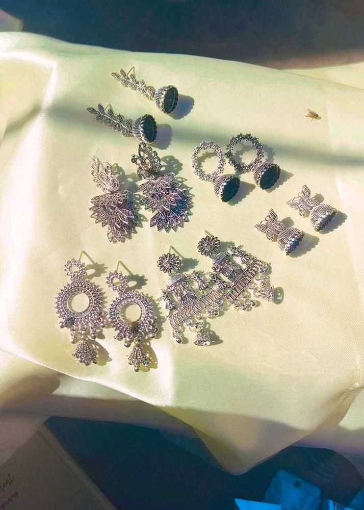 Pack Of 6 Pcs Oxidised Earrings