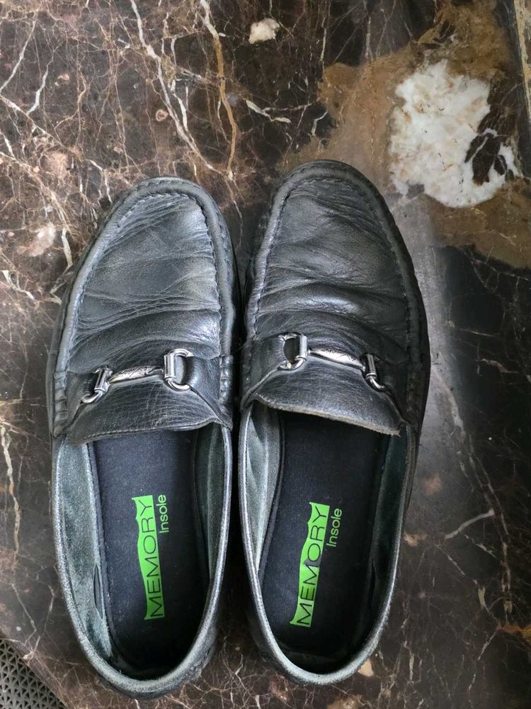 Classic Black Leather Loafers