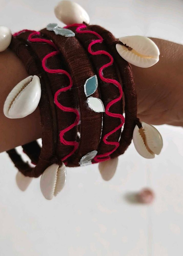 Boho Chic Shell &amp; Mirror Bangles