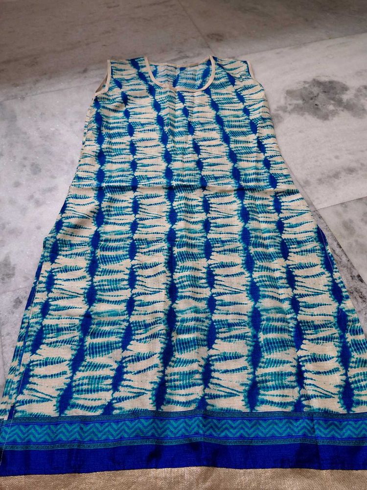 Blue &amp; White Tie-Dye Kurta