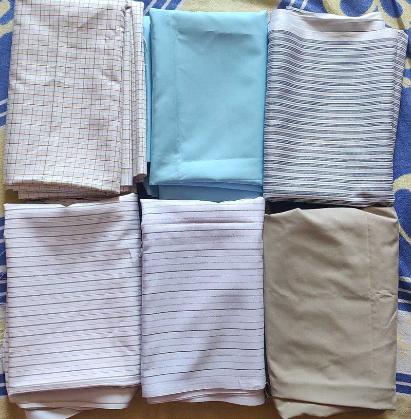 6 Fabric Lot - Men's Shirt material/piece