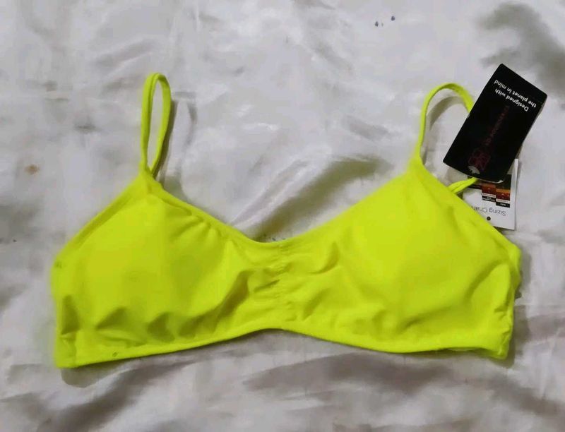 Neon Yellow Bikini Top