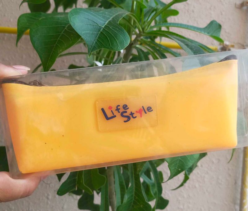 Yellow 'Life Style' Pencil Case