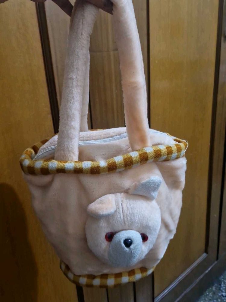 Adorable Plush Bear Tote Bag
