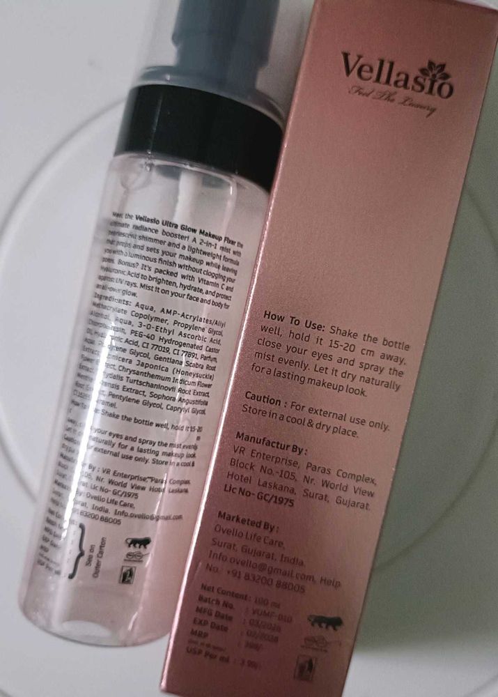 Vellasio Glow Makeup Fixer Spray