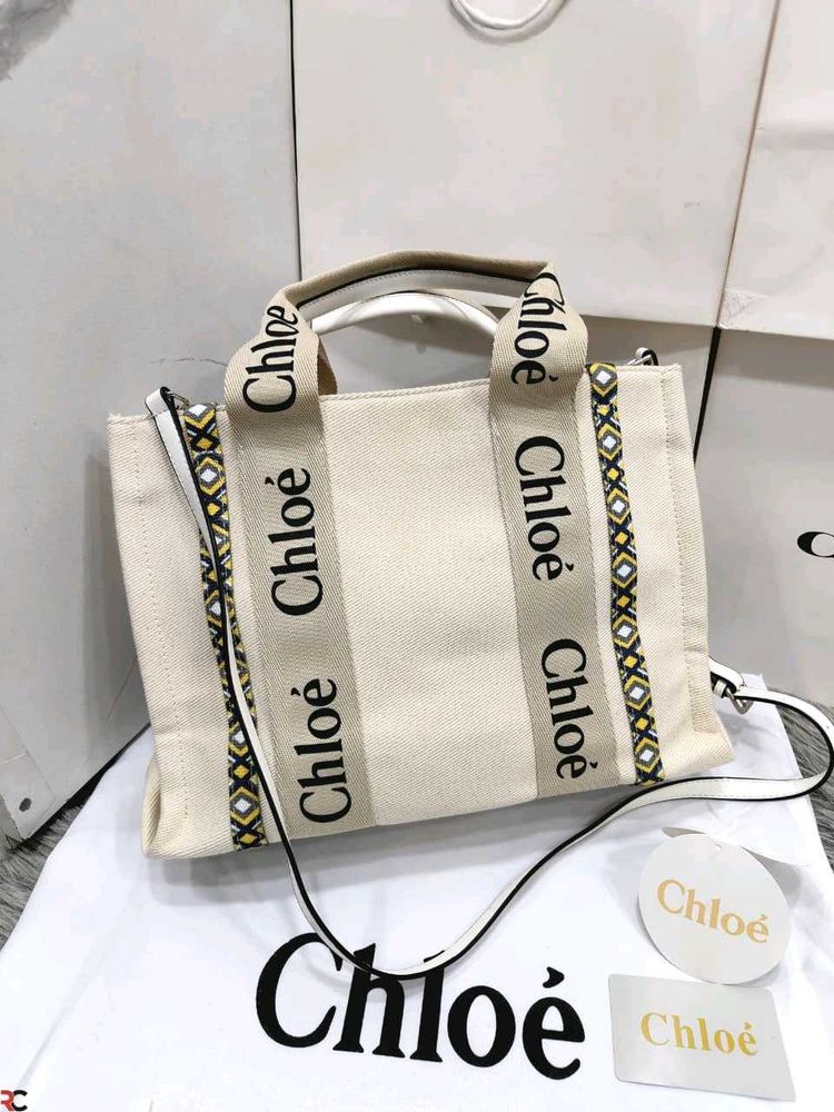 CHLOE(COPY)WOODY CANVAS TOTE BAG*WITHOUT BOX