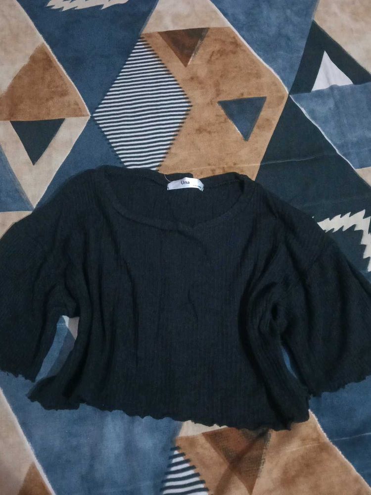 Combo of Two Crop Black Tops