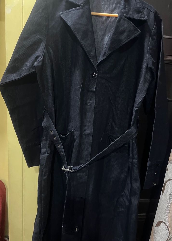 Belted Black Trench Coat