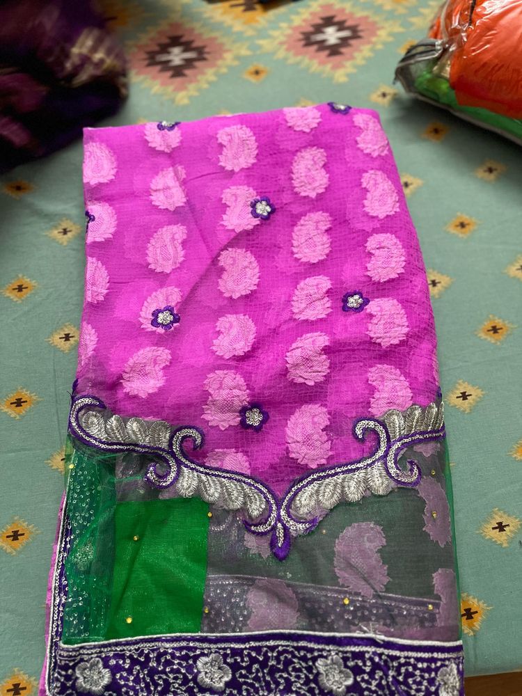 Pink Paisley Dress Material