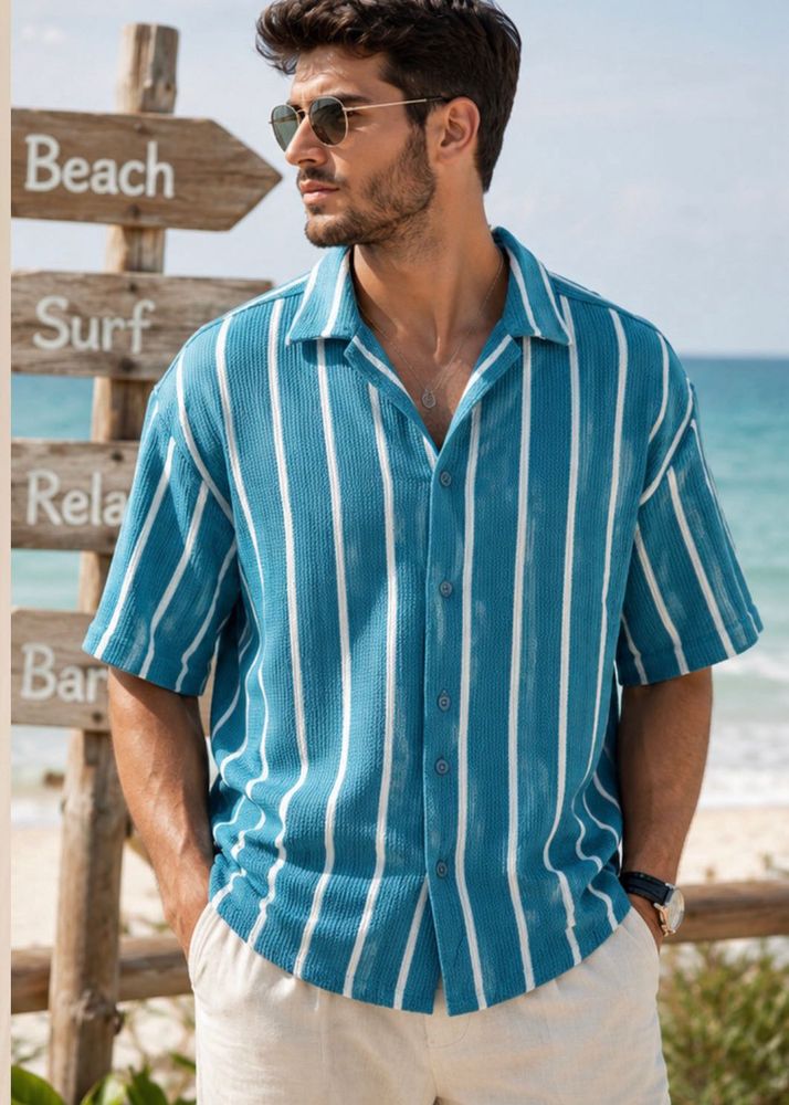 Men's Striped Short Sleeve Shirt