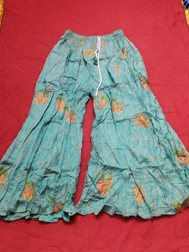 Bohemian Teal Palazzo Pants