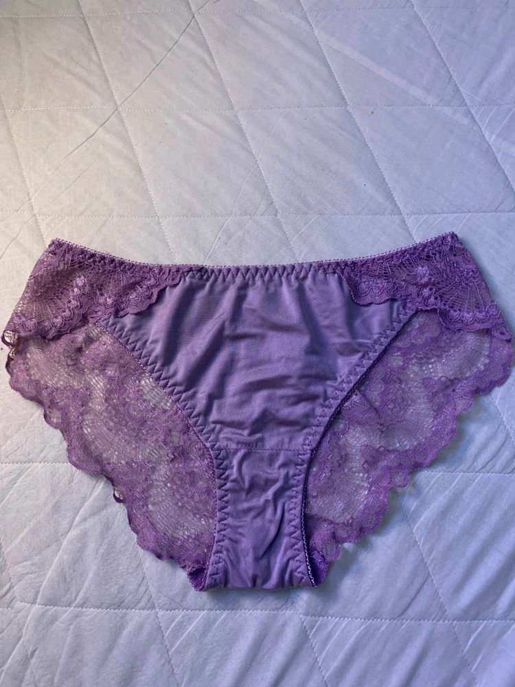 Purple Lace Trim Briefs