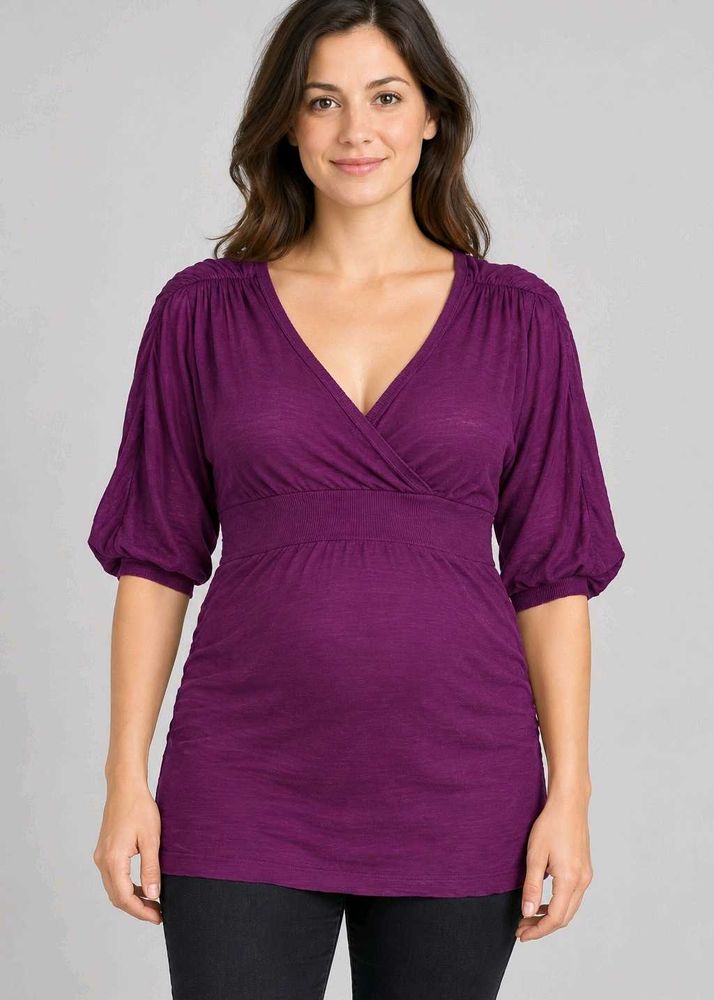V-Neck Purple Tunic Top