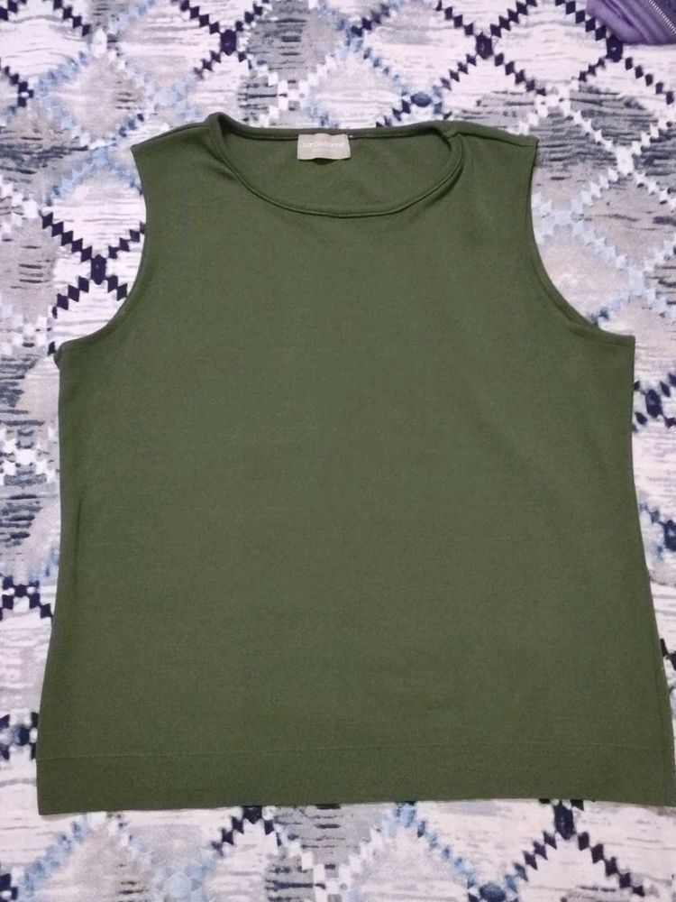Olive Green Sleeveless Top
