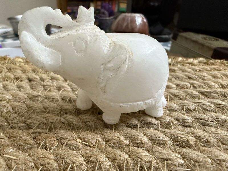 Carved Stone Elephant Figurine