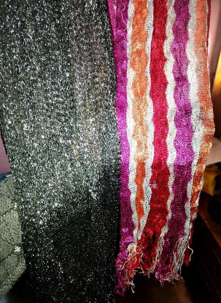 Two Scarfs Combo Black Colour Or Multi Colou