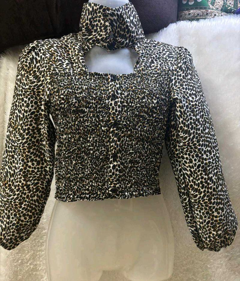 Leopard Print Crop Top