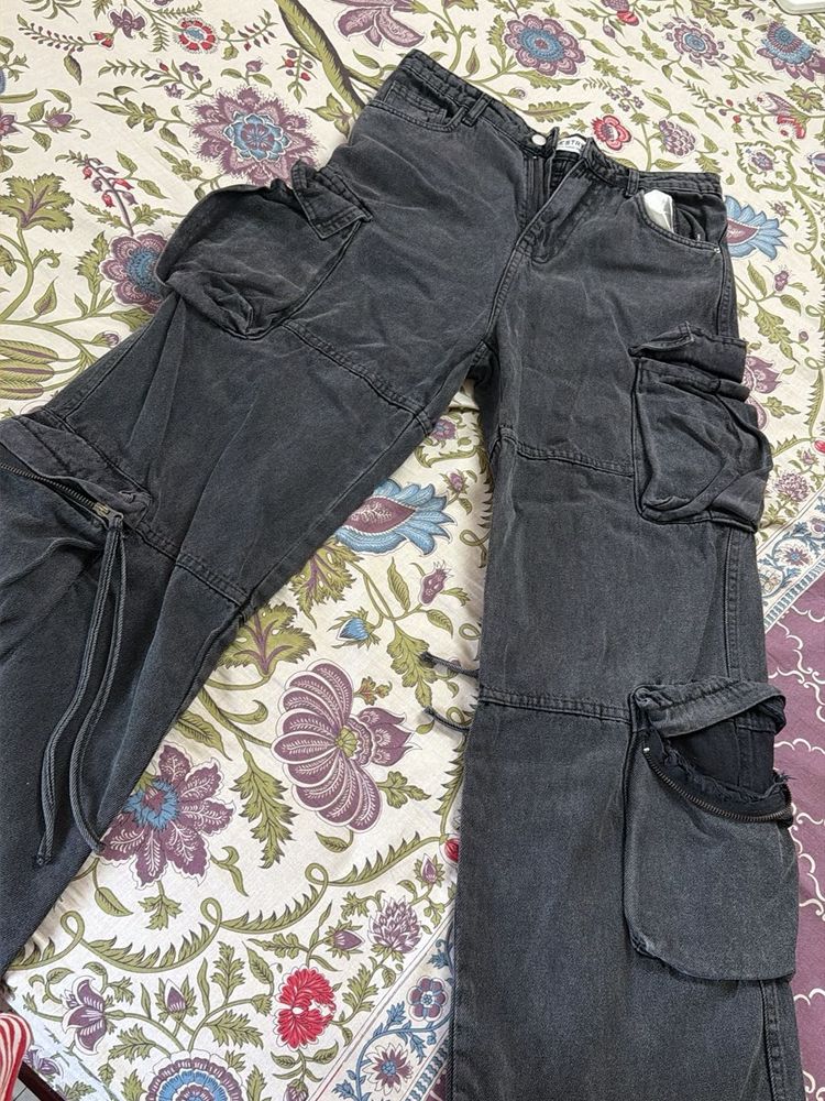 Gray Cargo Jeans