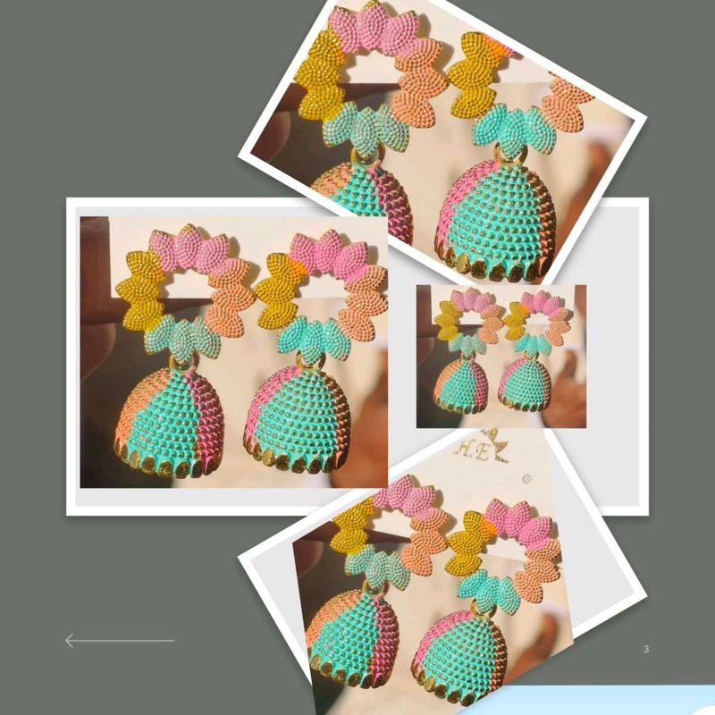Multicolour Traditional Jhumka Pack Of 1