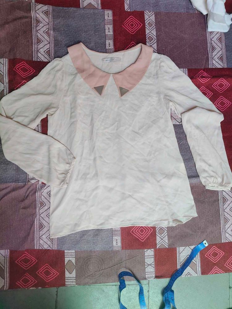 Cream Peter Pan Collar Top
