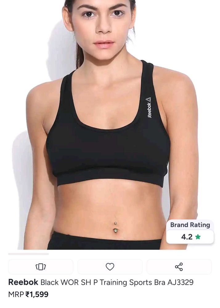 Reebok Black Sports Bra (M size)