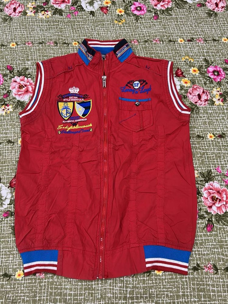 Red Baseball Style Vest
