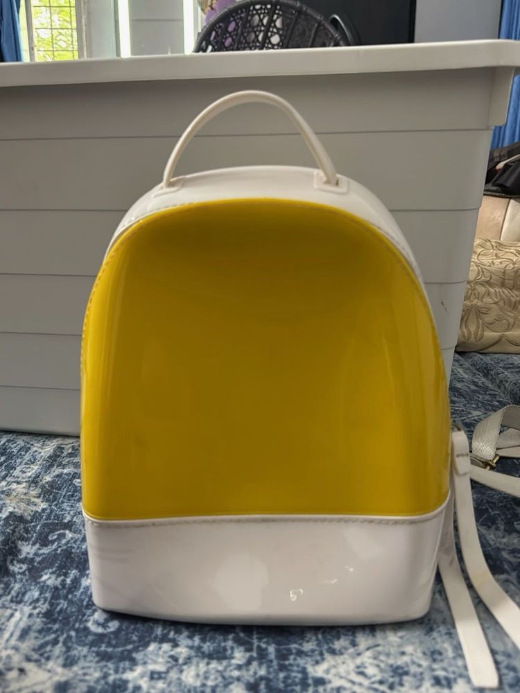 Yellow &amp; White Backpack