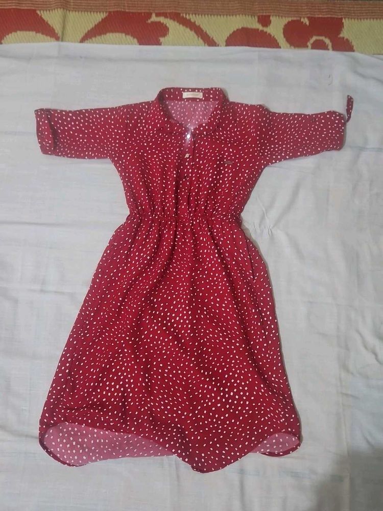Chic Red Polka Dot Dress