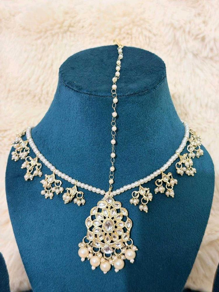 ⚡️Elegant Pearl &amp; Kundan Maang Tikka⚡️