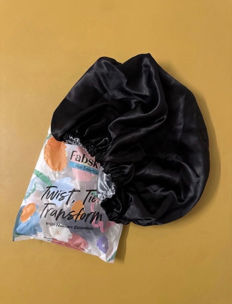 Black Silk Satin Bonnet