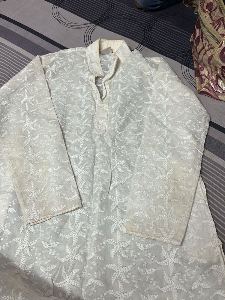 Elegant White Chikankari Kurta