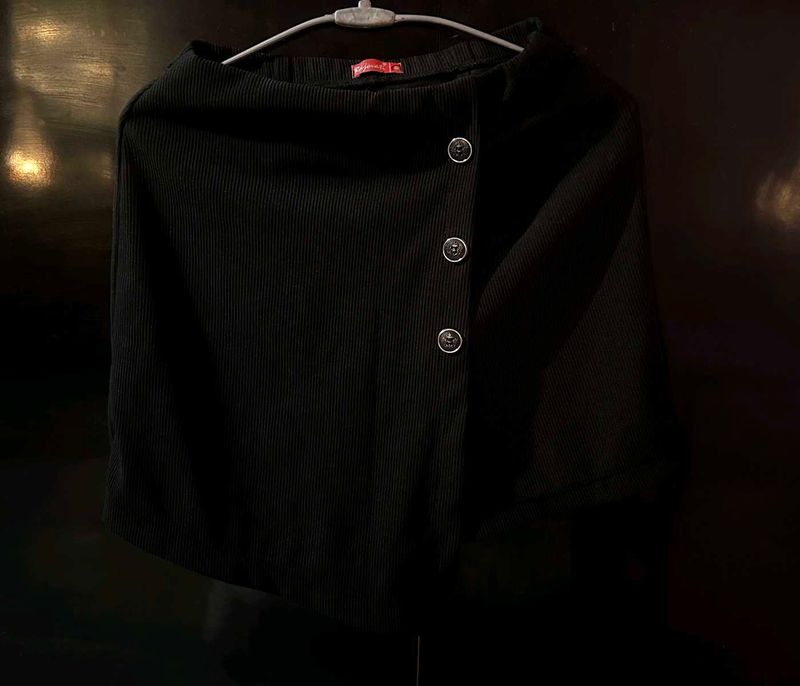 Black Skort with Buttons
