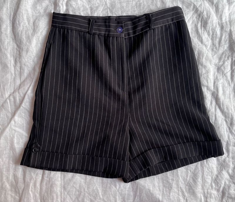 Chic Striped High-Waisted Shorts