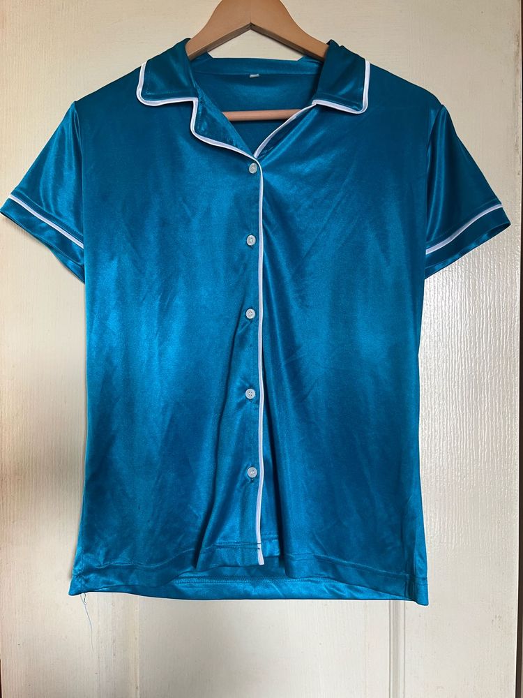 Blue Satin coord night suit for Quality Products