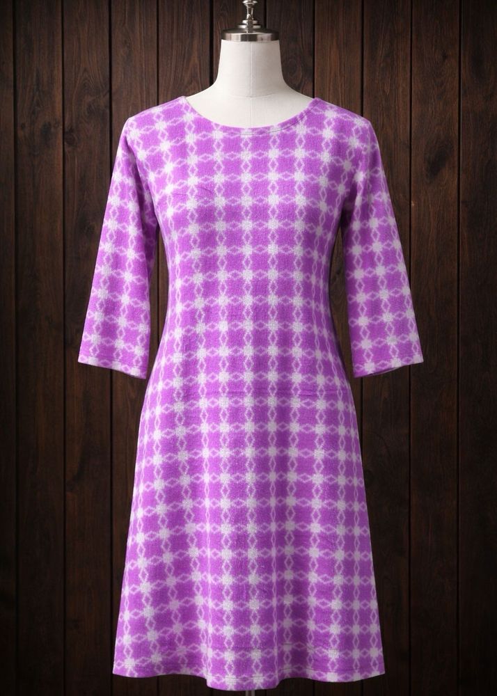 Chic Purple Geometric Print Dress